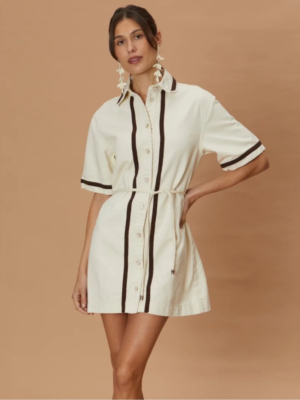 La Maise Studio Nelli Denim Mini Dress in Crème - NEW!